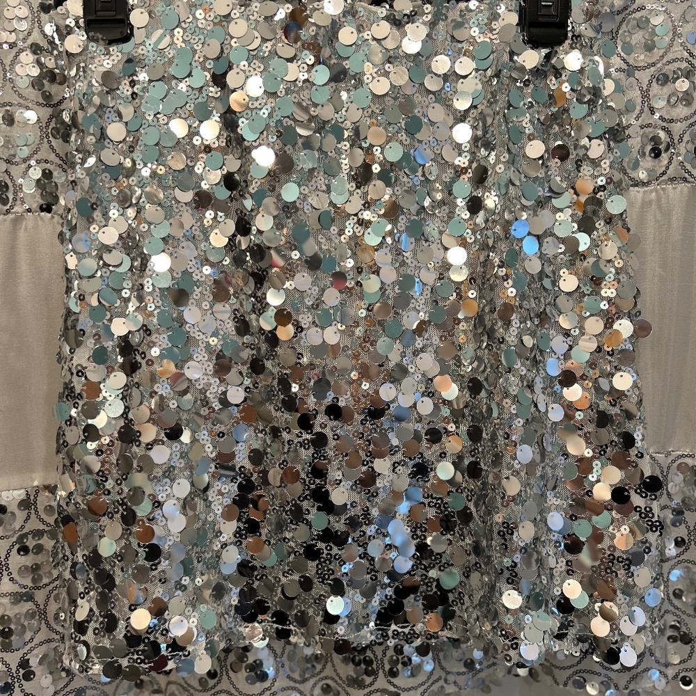 NWOT Silver Sequin Miniskirt - Medium